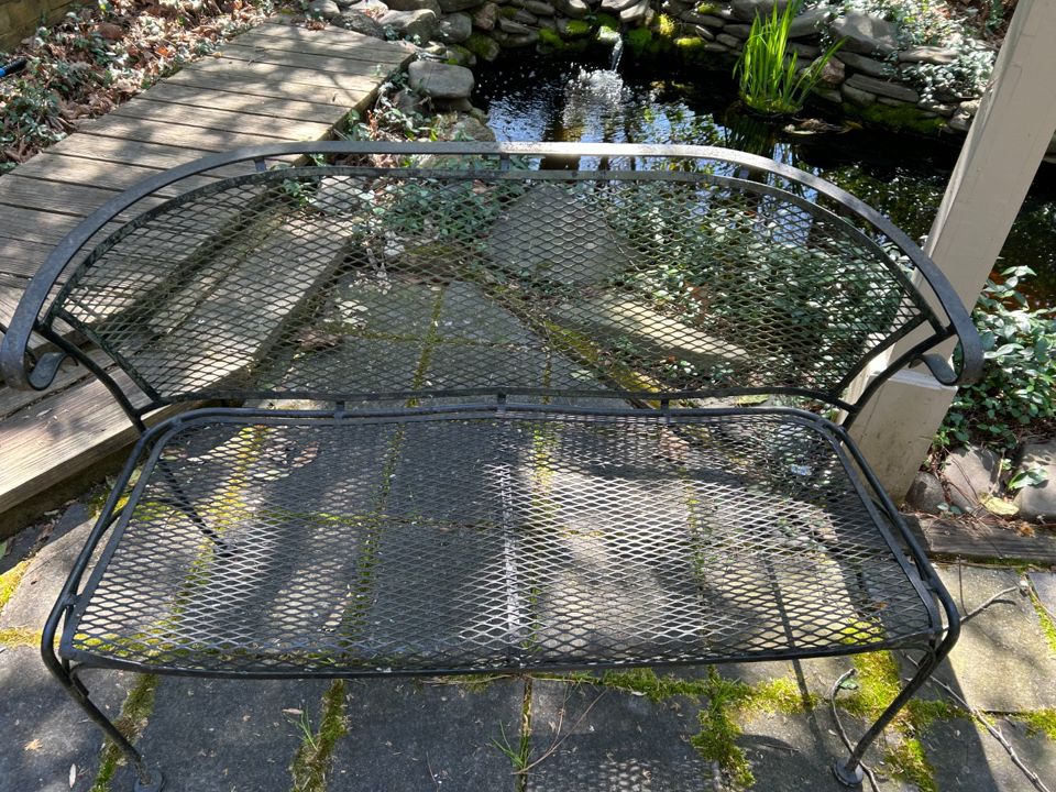 Item 164 REDUCED Wrought Iron Loveseat bidding ends 4/19 26.00