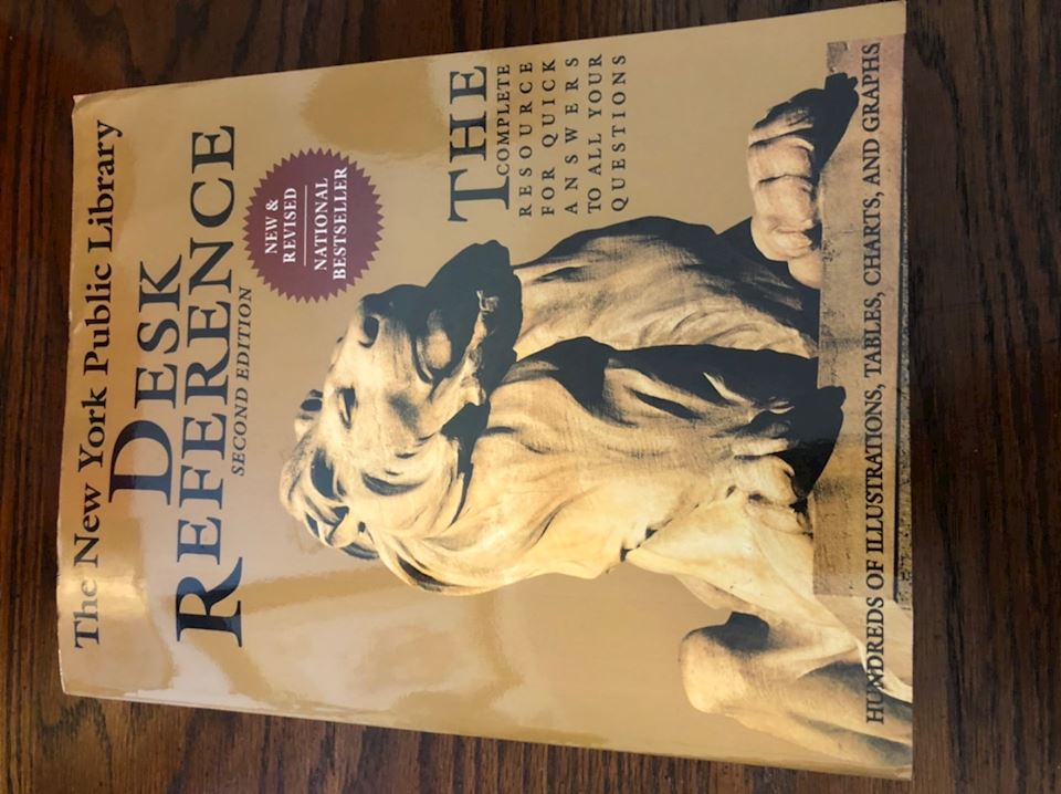 New York Public Library Desk Reference 4 8 4 00 Estatesales Net