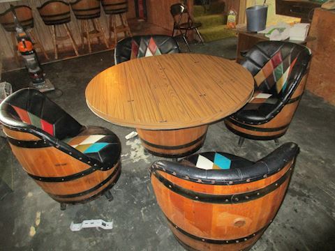 WHISKEY BARREL CHAIRS BY BROTHER MID CENTURY
