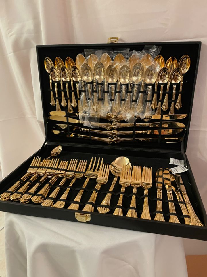 62 piece gold plated silverware set #58 bidding ends 9/15 $31.00 |  EstateSales.NET