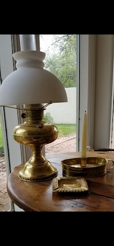 Brass Parlor Oil Lamp