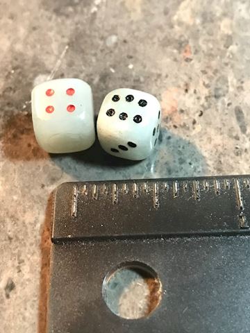 Miniature Antique Tiny Solid Jade Pair of Dice