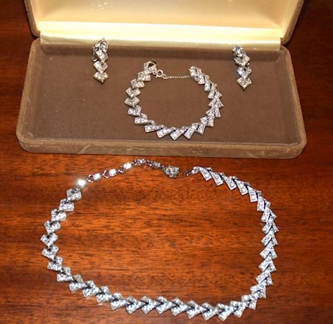 Vintage Bogoff Rhinestone Costume Jewelry Set
