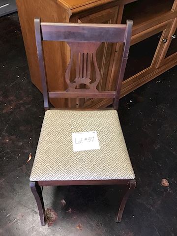 Vintage sitting Chair harp back Lot 37