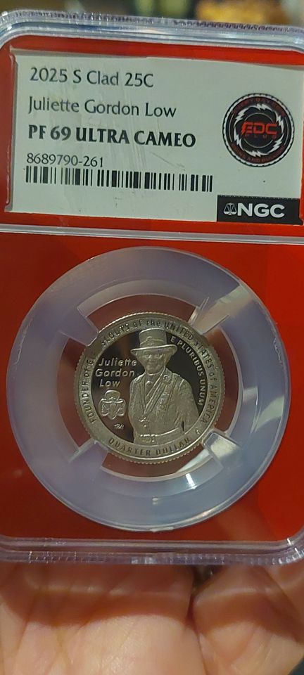 2025 S Clad 25C PF 69 ULTRA CAMEO bidding ends 5/3 $5.00