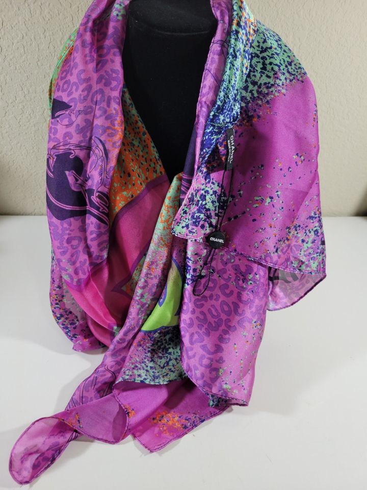 chanel silk shawl