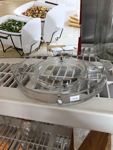 Divided glass dish