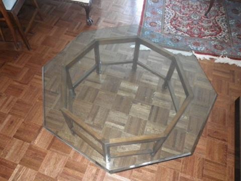 Octagon Glass Top Coffee Table