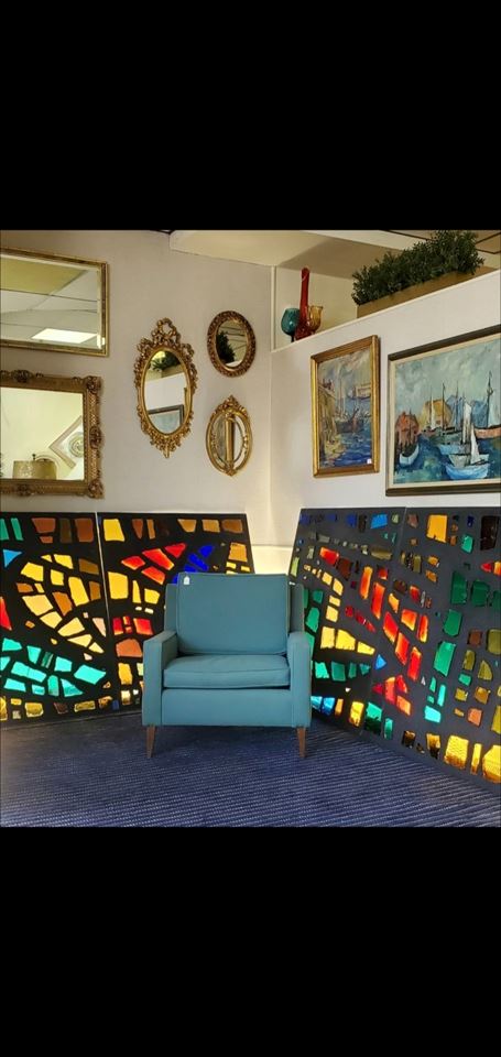Midcentury Modern Stained Glass Art and Furnishings Auction
