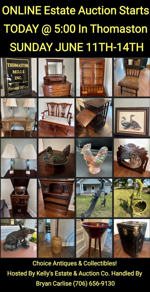 ENDING TODAY ONLINE THOMASTON Auction   SUN 11th -Wed 14th Quality Antiques *Art* Decor