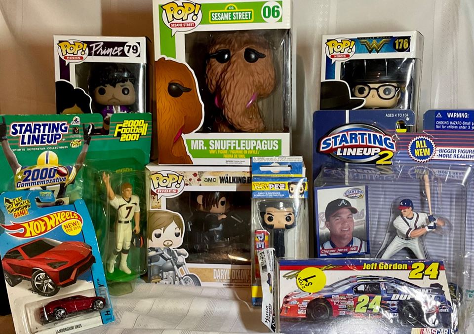 Exclusive POPS, Baseball, Football, Nascar, and Hotwheels Blowout sale!