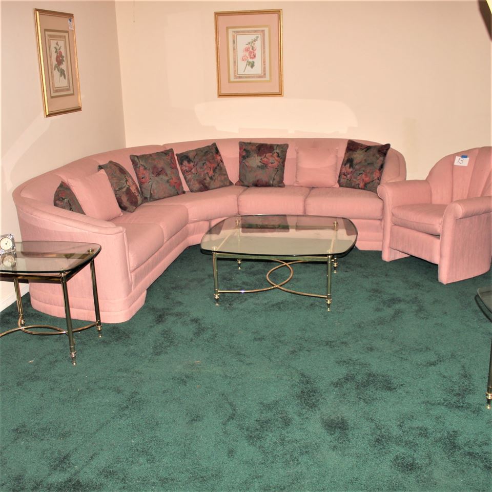 Massive "ROCK" LP's - MCM through 80's Modern Furniture-Pink Sofa South County-Six Pence