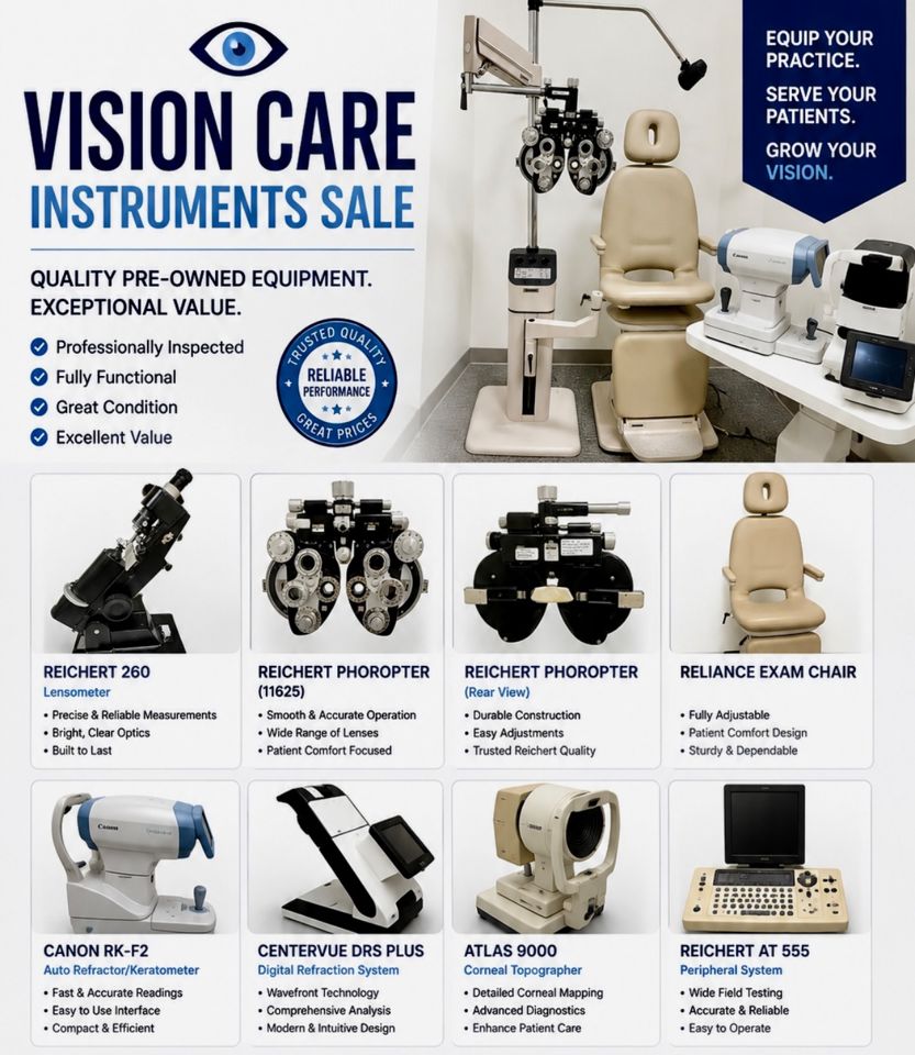 Business Liquidation Eye Care Center in Chicago including Instruments and Supplies