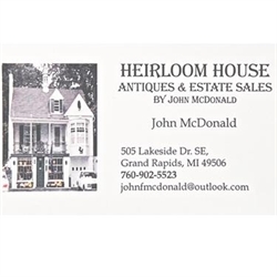 Estate Sales by John McDonald of Heirloom House Antiques Store Logo
