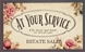 At Your Service" Estate Specialist Logo